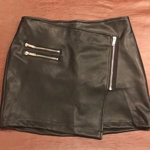 Vegan leather moto skirt